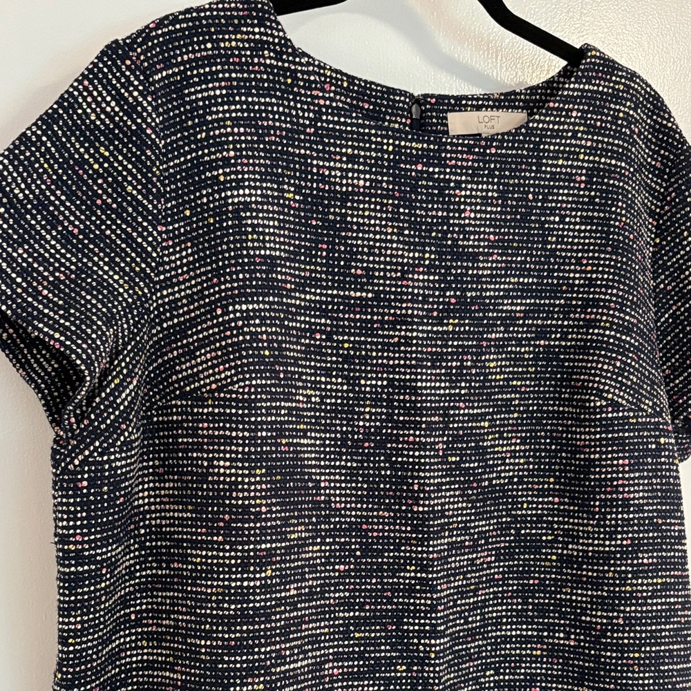 Navy Woven Sheath Dress Loft